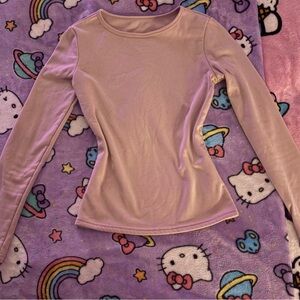 SHEIN Light Pink Long Sleeve Tee
